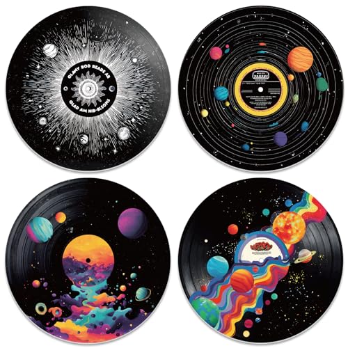 Disques vinyle décoratifs muraux esthétiques 30 cm lot de 4 DOODLREAM