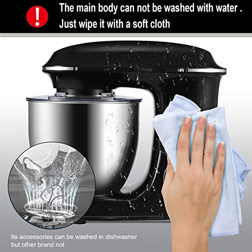 Küchenmaschine Rührmaschine,Knetmaschine 1500W, Teigmaschine Rührmaschine mit 6.5 L Edelstahl Schüssel 6… – Bild 4