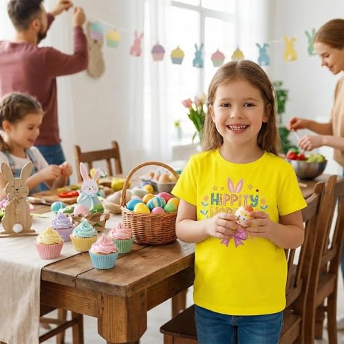 Image of Easter Shirts for Girls Kids Easter Gift Bunny T-Shirt Clothing 3-12 Years