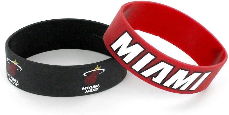 NBA Miami Heat Silicone Rubber Bracelet, 2-Pack