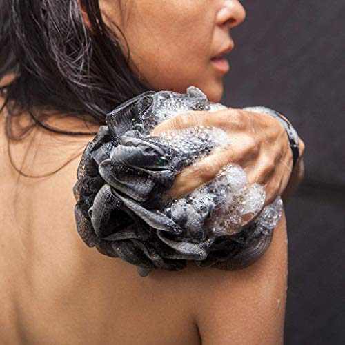 Toem Charcoal Loofah & 4 Pad Lotion Applicator Bundle #TOP7