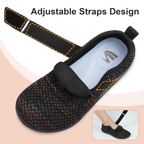Image of Spesoul Wide Womens Walking Shoes Adjustable Diabetic Shoes Breathable Zero Drop Barefoot Shoe Neuropathy Edema Nursing Shoe Wide Width Sneakers