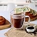 CNGLASS Large Glass Coffee Mugs 17oz,Double Walled Insulated Clear Coffee Cups with Handle,Clear Espresso Mugs for Cappuccino,Latte,Tea Bags,Hot and Cold Beverages,Set of 4