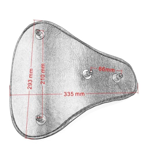 Asiento pasajero trasero individual de cuero de cocodrilo negro para moto Chopper Bobber 5