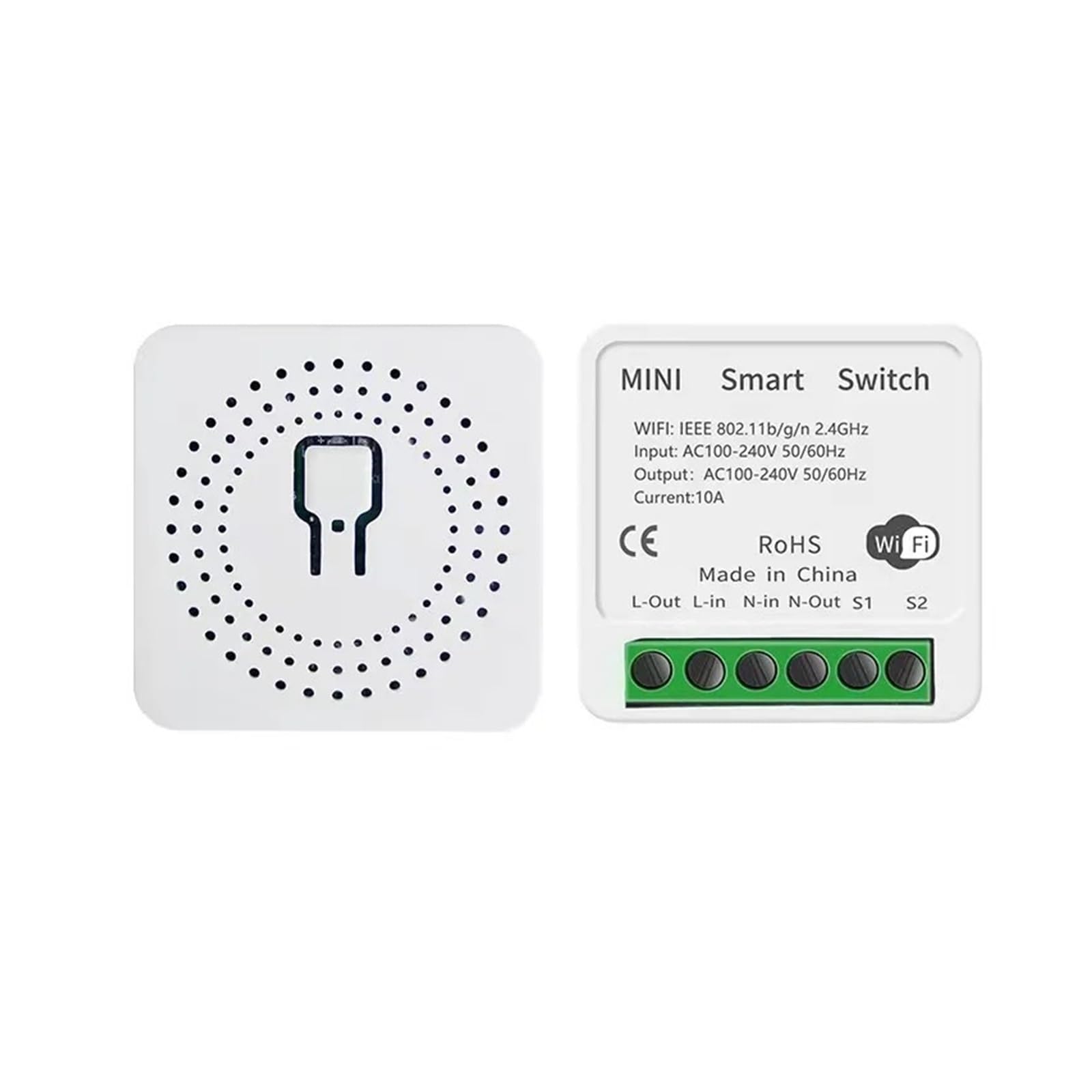 1 Uds. 16AWiFi interruptor inteligente luz Led módulo de empuje de vida inteligente compatible con aplicación bidireccional temporizador de relé de voz(2 PCS)