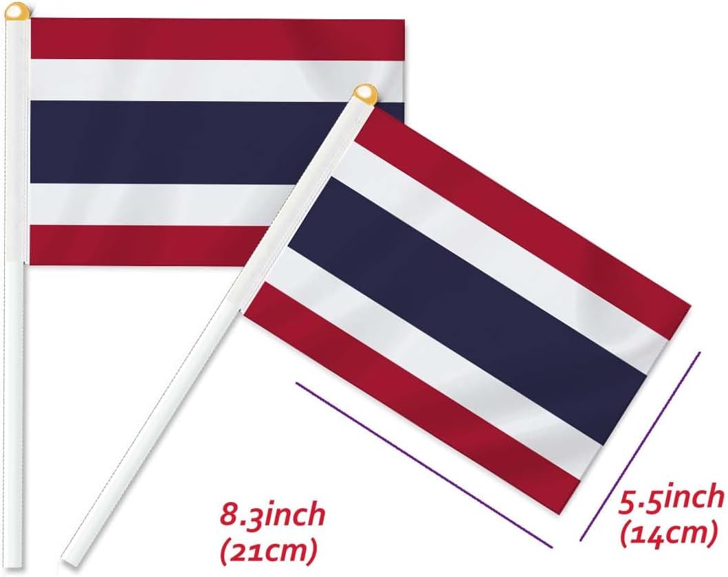 25PCS Thailand Handheld Small Flag, Thai Hand held Mini Decor Decoration Banner image 2
