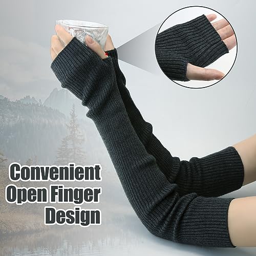 Yatanam Wool Blended Wrist Warmers Warm Fingerless Gloves Knit Soft Arm Warmers Sleeves Typing Mittens For Women thumb #2