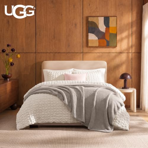 Image of UGG Whitecap King Blanket, Plush Fleece, 110 inch x 90 inch, Gray