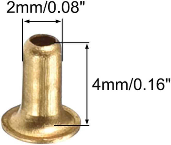 sourcing map Hollow Rivet,2mm x 4mm Through Hole Copper Hollow Rivets Grommets Double-Sided Circuit Board PCB 200Pcs - Image 3