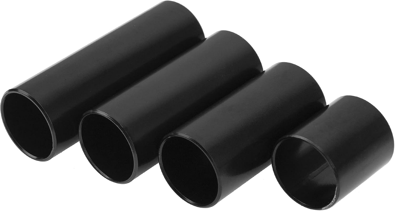 4Pcs Yootones Guitar Slides Kit 28mm/51mm/60mm/70mm Stainless Steel Slides Accessories Compatible with Electric Guitar (Black)