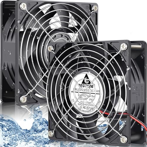 Ventilador IP67 de 24V GDSTIME resistente al agua y polvo de 120mm para entornos extremos de 2 uds
