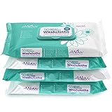 AWOW Professional Natural Adult Cleansing Disposable Washcloths, 50 Large Bath or Incontinence Natural Wipes (4 Packs/200 Wipes)