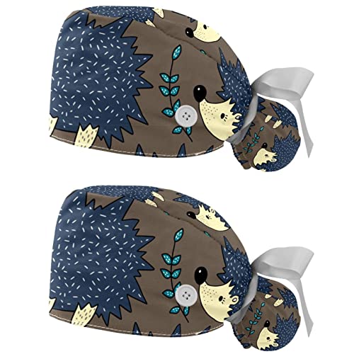 Casquettes de travail respirantes JDEZ anti-transpiration avec motif hérisson