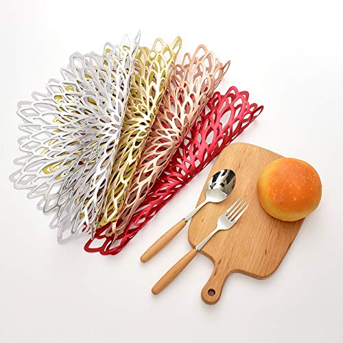 Mladen Hibiscus Placemats Set Of 8 Round Place Mats Table Decor Wedding Holiday Placemat (Red) #TOP5