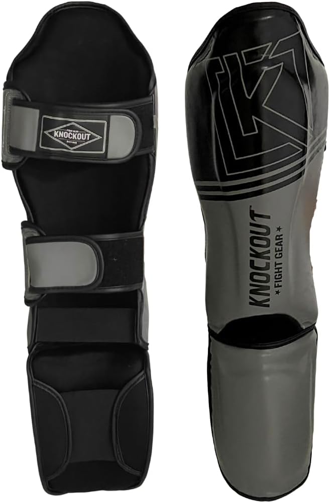 Muay Thai Shin Guards MMA Martial Arts -Padded, Adjustable Leg Guards with Instep Protection for Training and Sparring Gear Kickboxing Equipment – Durable, Professional