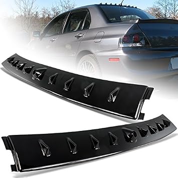 Glossy Black Vortex Shark Rear Roof Spoiler Wing Compatible with 2002-2007 Mitsubishi Lancer EVO, 2003 2004 2005 2006