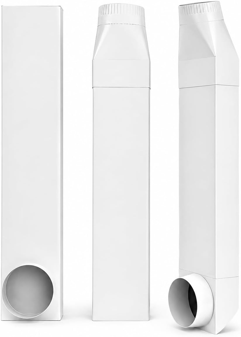 Upgrade UD48S 4" Telescoping Dryer Vent Kit 26"-43" Adjustable Stainless Steel Periscope Flat Dryer Vent Duct, Space-Saving for Tight Spaces, Fits LG/Samsung/Whirlpool, Easy Install Laundry Venting