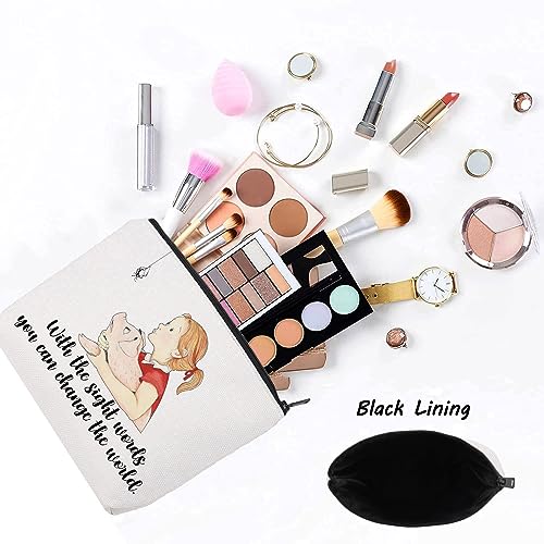 LEVLO Pig Wilbur & Fern Cartoon Cosmetic Bag Spider Charlotte Fans Gift With The Right Words You Can Change The World Makeup Zipper Pouch Bag for Movie Fans With The Right - Image 3