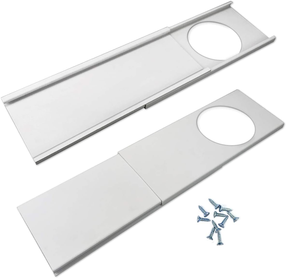 Jeacent Window Seal Plates Kit for Portable Air Conditioners, Plastic AC Vent Kit for Sliding Glass Doors and Windows - Adjustable Length Panels for Exhaust Hose of 6” Diameter: Home & Kitchen