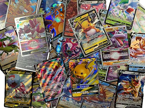 Pokéman Lot de 3 Cartes aléatoire Pokeman V/GX/EX Ultra Rare V Carte + 1 Heartforcards® Toploader