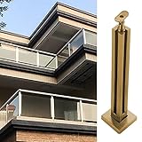 Terrassengeländer für den Außenbereich, Bodenklemme, Heimbüro, Balkon, Deck, Geländersystem, Terrasse, Treppenstütze, quadratisches Paneelregal, Eckpfosten (120 cm)