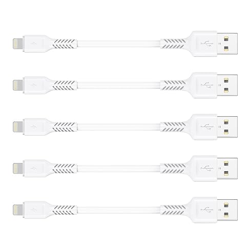 4 inches iPhone Charger Cord Short 5Pack Small USB A to Lightning Cable Fast Charging Compatible with Apple
