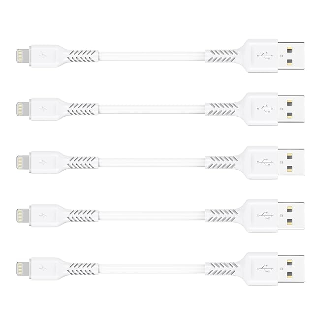 4 inches iPhone Charger Cord Short 5Pack Small USB A to Lightning Cable Fast Charging Compatible with Apple