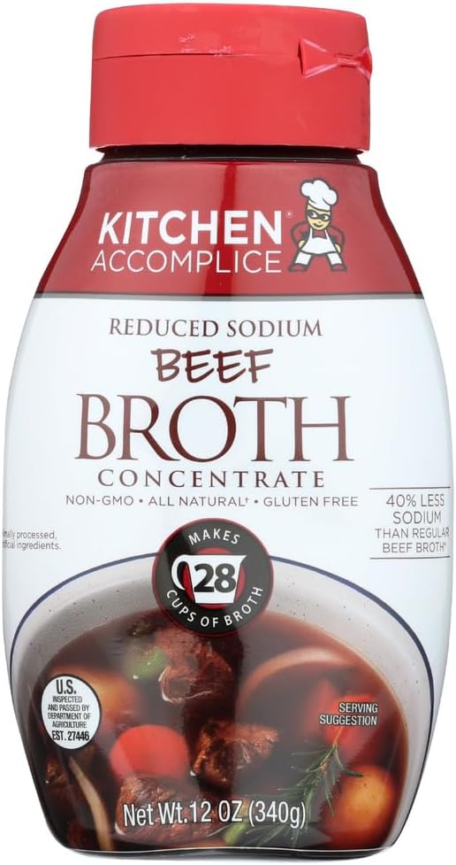 Kitchen Accomplice Reduced Sodium Beef Broth Concentrate, 12 Ounce (Pack of 1)