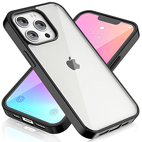 Gahwa Funda Compatible con iPhone 13 Pro, Carcasa Antigolpes y Anti- Arañazos con Parachoques con Parachoques de TPU Suave Flexible, Slim Delgada Case Cover - Negro + Transparente Cover