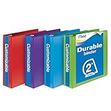 Mead 2-Inch D-Ring View Binder, Pack of 4, Assorted Colors (W465-44APP)