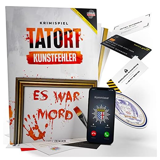 CRIMECASES Krimispiel für Erwachsene - Tatort: Kunstfehler I Krimispiele für Zuhause für 1-6 Personen I Mordfall lösen Spiel ab 14 Jahren I Detektiv Cold Case Fallakte lösen I Escape Room Spiel