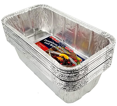 Pactogo Loaf Pans - Disposable Aluminum Foil 1 1/2 Lb. Bread Tins 8.5" X 4.5" X 2.3" (Pack Of 12) #TOP2