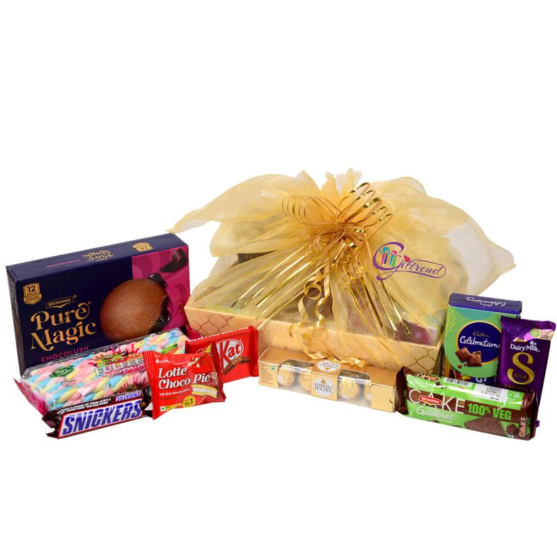 Image of Giftrend Bundle with Diwali Corporate Chocolate Basket | Chocolate Hamper for Staff and Clients | Diwali Greeting Card