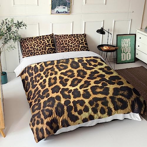Parure de lit léopard 3D microfibre ultra douce avec fermeture éclair - 2
