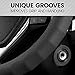 BDK Genuine Black Leather Steering Wheel Cover for Car, Medium (14.5