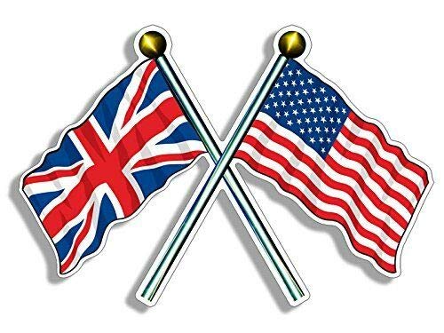 Imán decorativo con banderas USA y UK 3x5 pulgadas miniatura 1