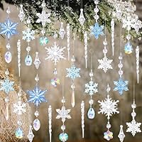 30 Adornos De Carámbanos De Plástico Transparente, Carámbanos De Navidad Acrílicos Transparentes Para Decoración De árbol De Navidad (carámbano De 5.1 In 1