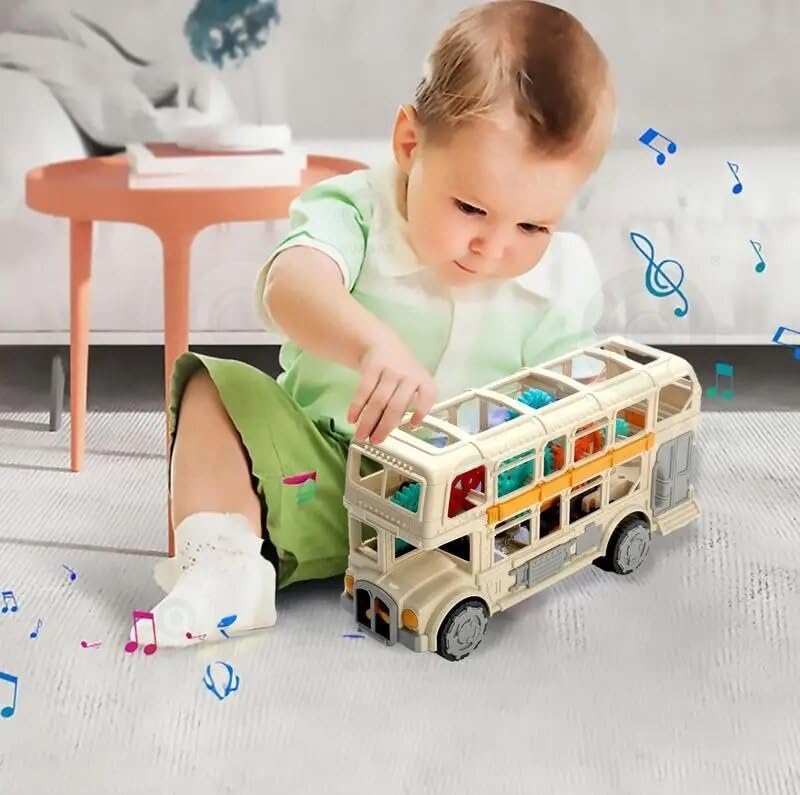 Quasar Retro Bus Double Decker Bus Model Toy Sound and Artificial Wheel Universal Electric Musical School Bus Birthday Gift Little Kids for Boys Girls - Multicolor (B0CLPCZ3DX) Amazon Price History, Amazon Price Tracker
