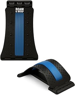 Roam & Wrap- New and Improved Back Stretcher for Lower Back Pain Relief, 3 Level Adjustable Lumbar Support Board, Back Cracking Device, Lower Back Massager/Stretcher, Posture Corrector,