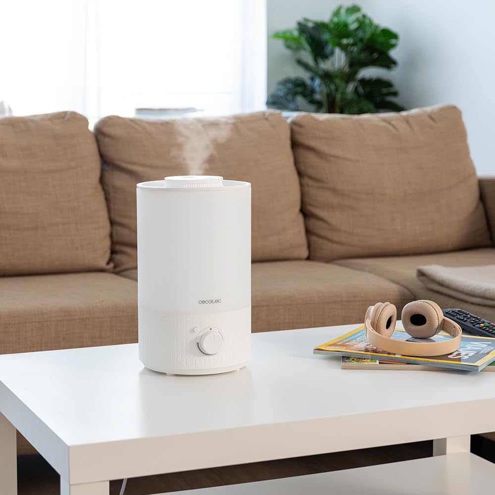 Cecotec Umidificatore per Ambienti Breezecare 2500 Light. 27W, Umidificazione Massima 250ml/h, Serbatoio da 2,5L, Ruota di Controllo, Luce LED, Uso Sicuro e Salutare, Copertura fino a 30m²