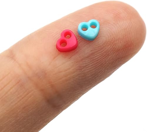 Miniatura 7 de Pequeños botones de plástico de 0.157 in, 2 agujeros, mini botón redondo de resina para muñecas, ropa, accesorios de costura, costura a mano, ropa