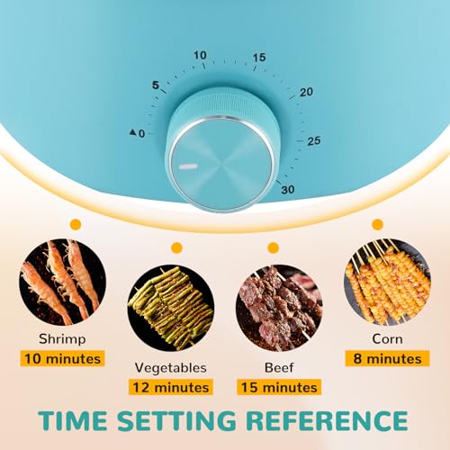 YJINGRUI Elektrischer Drehgrill 360° Drehrung Hähnchengrill mit 12 Saiten Mini Dönergrill mit 30 Minuten Timer Tischgrill für zu Hause 1100 W – Bild 6