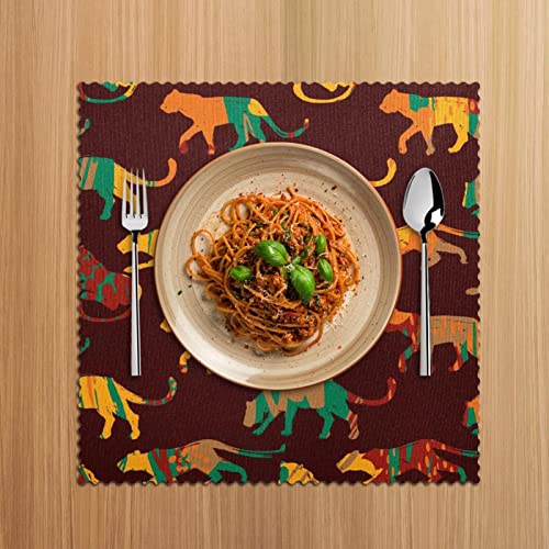 Set de table antidérapant léopard pour repas conviviaux et chics - 6