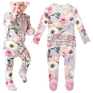Posh-Peanut-Baby-Girl-Sleepers-Viscose-from-Bamboo-Baby-Pajamas-2-Way-Zipper-Sleepers-Ruffled-Baby-Clothes-for-Girls