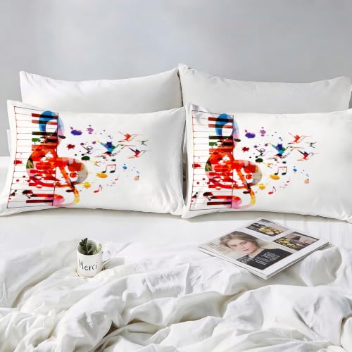 Parure de lit 200 x 200 remarque la musique housse de couette microfibre - 4