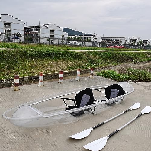 2 Seats Clear Kayak Boat | Clear Transparent Glass Kayak Canoe | See Through | Fishing, Touring,...