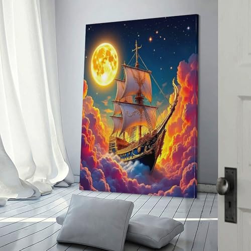 Décoration murale image sur toile de navire haute définition 40x60cm