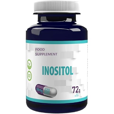 Inositol 500mg 120 Vegan Kapseln, Laborgeprüft, Hochdosiert, Nicht GVO, keine Füllstoffe oder Zusatzstoff Cover