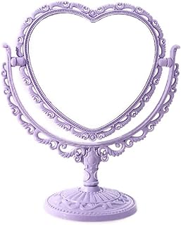 Espejo de tocador de mesa con forma de corazó...