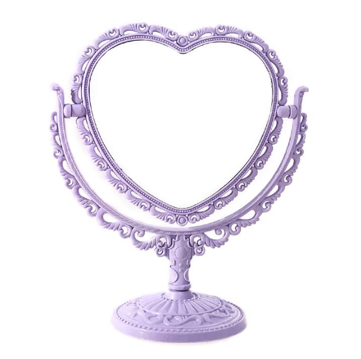 Espejo de maquillaje con forma de corazón para mesa